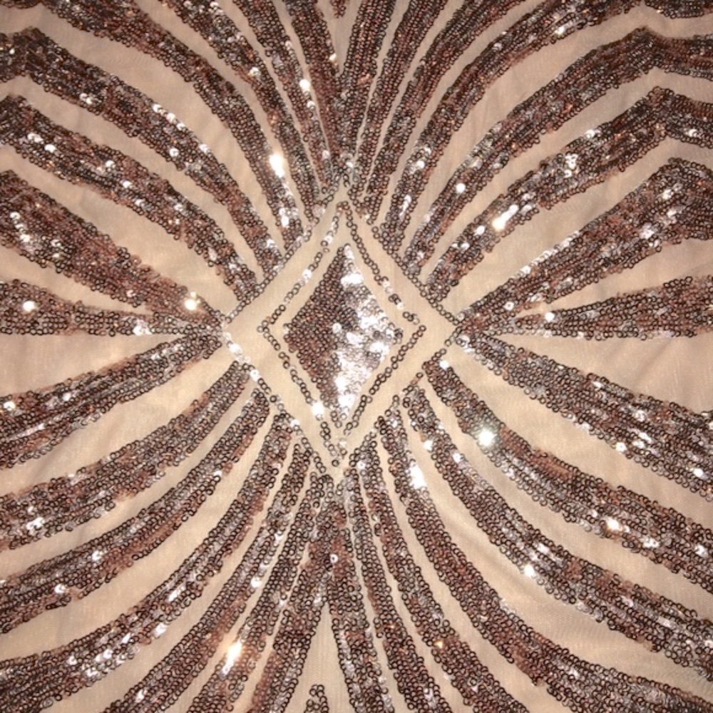 Rose Gold Sequin Halter Dress EUC Size Medium - Picture 8 of 12